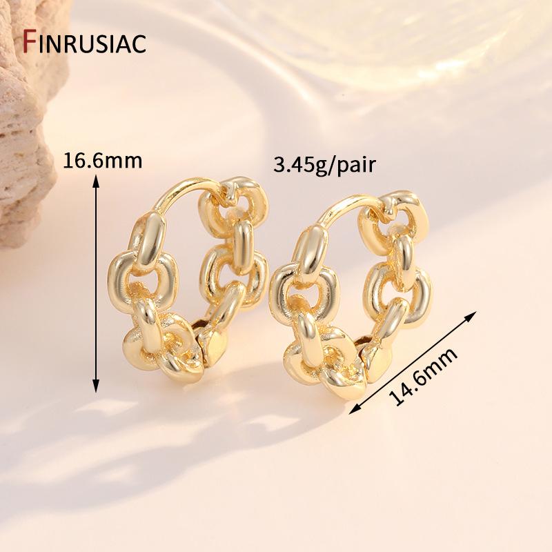 

Серьги-кольца из латуни с покрытием из 14-каратного золота, женские серьги-пирсинги с цирконием, модные аксессуары с цирконием для вечеринок 1 Pair