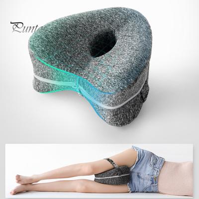 Oreiller pour les jambes et les genoux en mousse à mémoire de forme avec sangle élastique Coussin ergonomique pour les genoux avec housse lavable pour les dormeurs latéraux Soulagement de la douleur apaisant