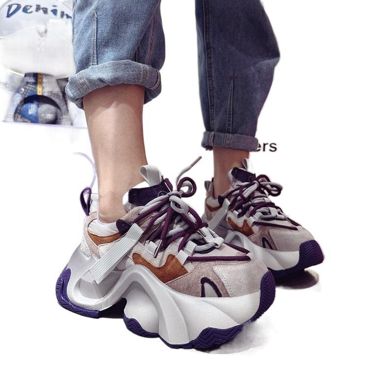 Classic Women's Thick Bottom Height Increasing Casual Sneakers Soft Bottom Comfortable Sports Running Shoes Zapatos para mujeres