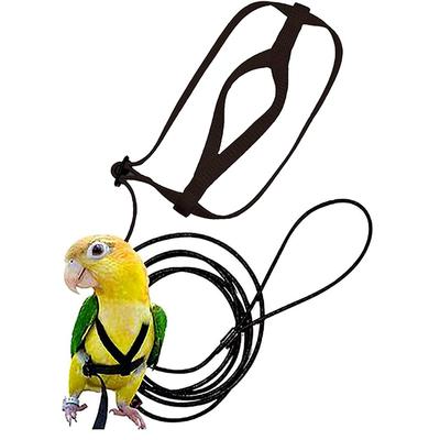 Arnés y Correa Anti-Picotazos para Pájaros Set de Arnés para Loro Cuerda de Nylon Ajustable Diseño de Entrenamiento de Vuelo Adecuado Para Loro Cotorras Pájaro