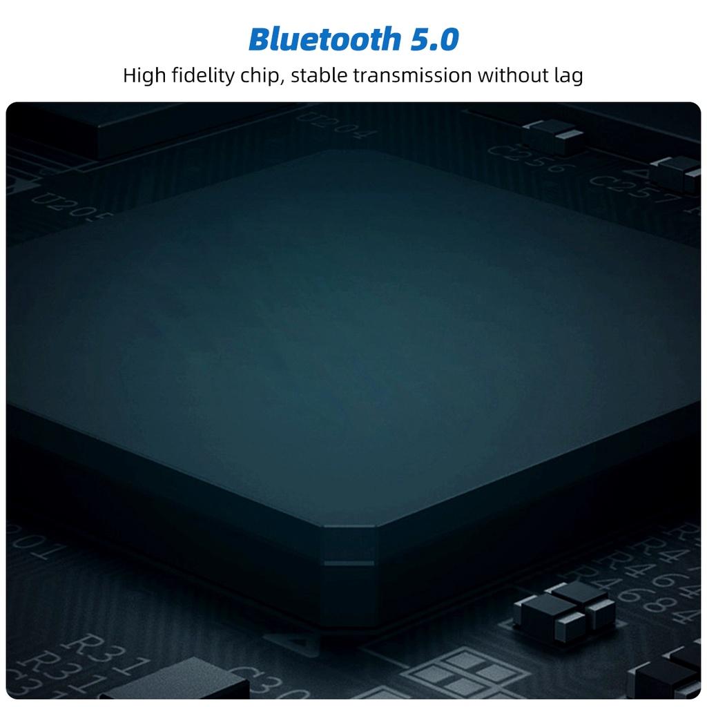 FONKEN 2 In 1 USB Bluetooth 5.0 Audio Transmitter Receiver LCD Display 3.5mm AUX Stereo Wireless Adapter Dongle For PC TV Car Headphone