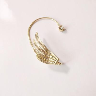1PC Angel Wings Crystal Clip Earrings Simple Zircon Ear Stud for Women Piercing Ear Cuff Earring Jewelry Birthday Gift