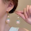 Chinese Wind Flower Pearl Tassel Earrings for Women - Ancient Style Ma Mian Skirt Hanfu Qipao Ear Ornaments