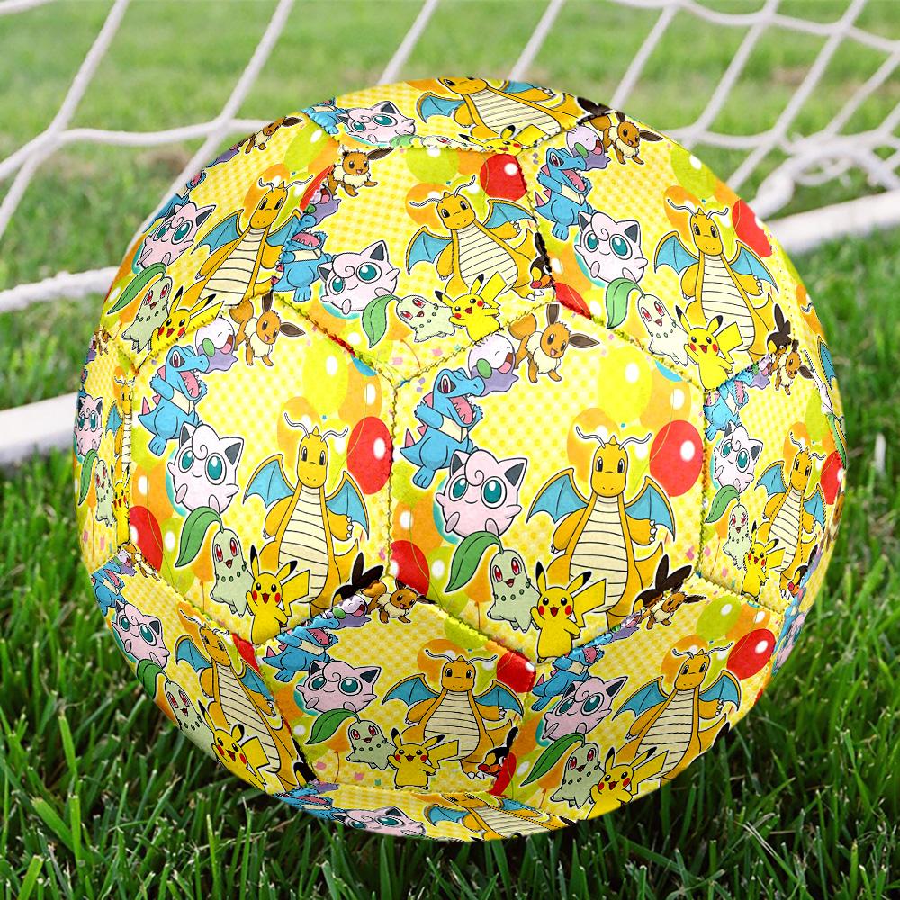 Pokemon Print Size 5 Soccer Ball, Standard Match Football for Sports Game and Team Practice, Ideal Gift for Soccer Fans