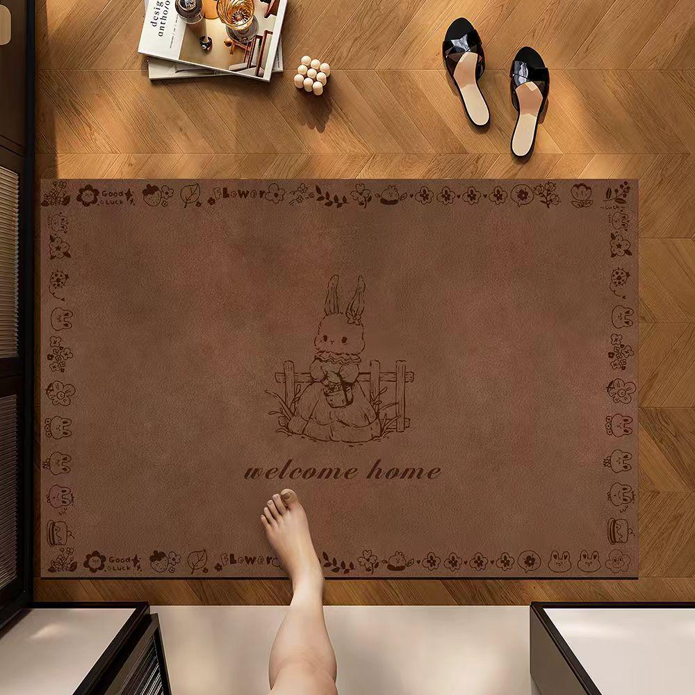 Premium Retro Rabbit Diatom Mud Bathroom Mat: Water-Absorbent, Quick-Drying, Non-Slip, Wear-Resistant