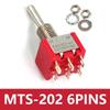 10pcs 3/6 Pin Mini Switches MTS-102 103 MTS-202 203 Toggle Switch ON-OFF-ON Micro Switch with Solder Terminal Waterproof Cap Switches Oil Pressure 6