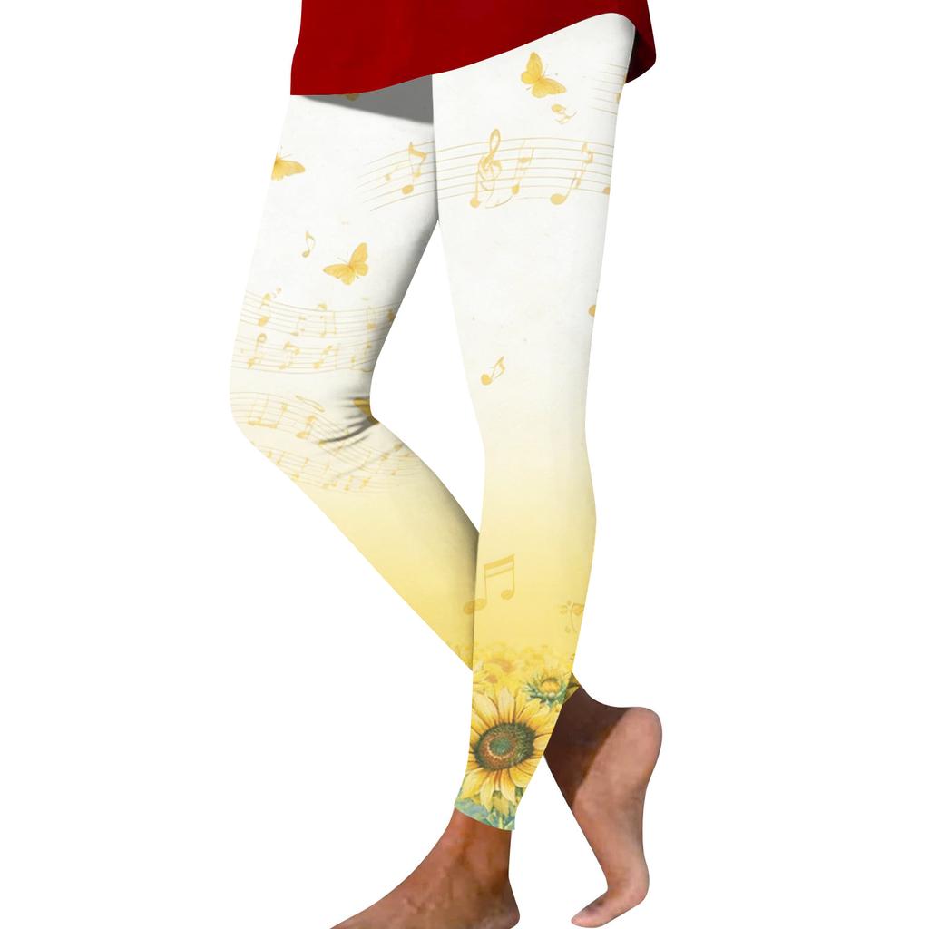Pantaloni Casual Stampati a Gamba Dritta Moda Donna Pantaloni Yoga Stampati Slim per Esterno