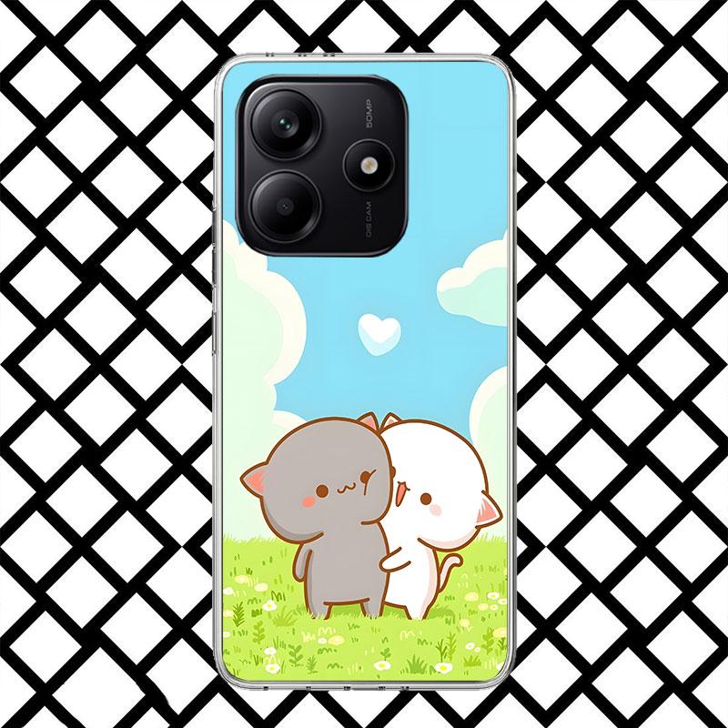 

Милый персиковый чехол-котик Гома для Xiaomi Redmi Note 15 14 14S 13 12 12S 11 Pro Plus 11E 11T 11S 10S 5G Мягкий чехол Fundas Redmi Redmi Note 15 4G