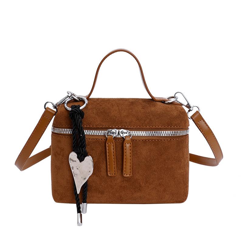 Retro Faux Suede Women Handbags Small Box Designer Bags for Women Shoulder Bag Autumn and Winter Crossbody Bags Clutch Tote Chic