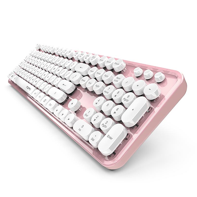Mofii Sweet 2.4G Wireless Keyboard - Mouse Set: 104 Round Keycaps, Perfect for Office Tasks