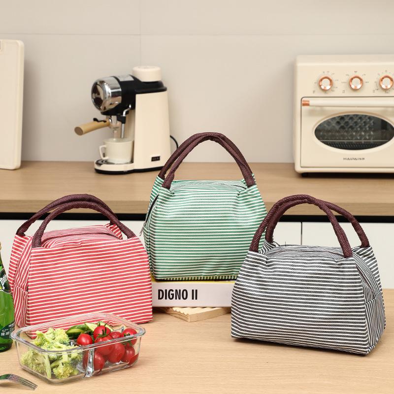 Insulated Portable Lunch Bento Bag with Thick Ice Pack Storage.