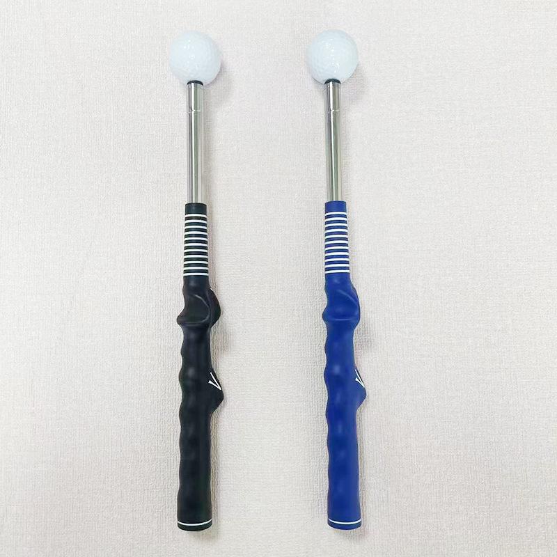 Two-Section Golf Swing Trainer: Corrects Hand Position, Multi-Color, Easy-to-Use Stainless Steel Shaft.