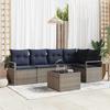 Grey Poly Rattan Sofa Set with Cushions
