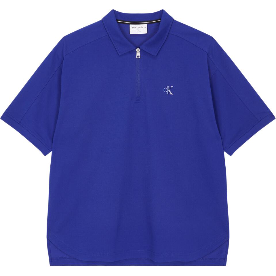 

Calvin Klein Solid Color Loose Fit Printed Short Sleeve T-Shirt Men Tops Gem-Blue J325920-C86 M