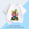2026 Super Mario and Luigi Anime Childrens Cotton Shortsleeved Tshirt Cartoon Game Trendy Top for Boys Casual Short Sleeves