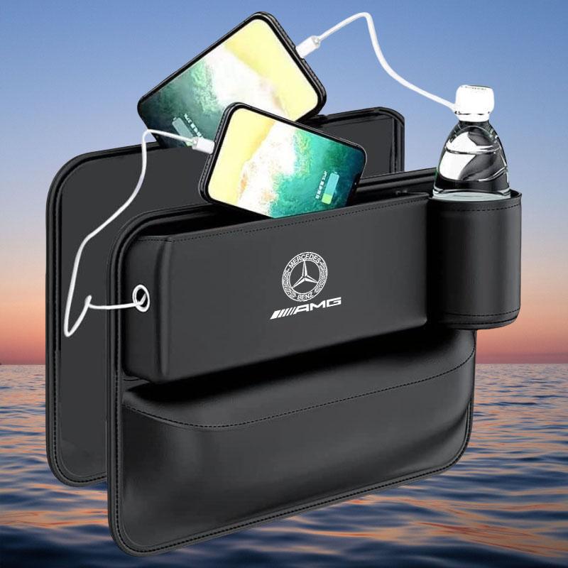 Car Seat Gap Storage Box Pocket Wallet Key Card Cup Phone Holder for Mercedes Benz AMG W202 W212 W126 W140 W168 W177 CLS GLE GLC
