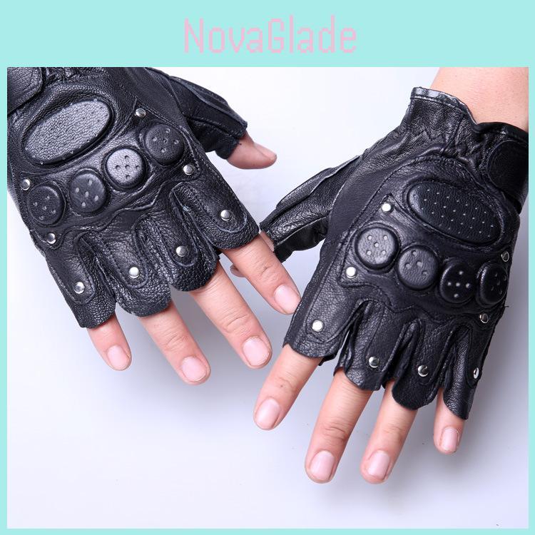 Special Forces Men Leather Half Finger Gloves For Outdoor Fitness And Tactical Training