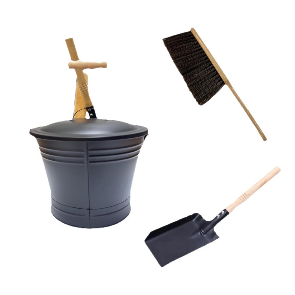 Fireplace Shovel & Ash Bucket 3-Piece Set