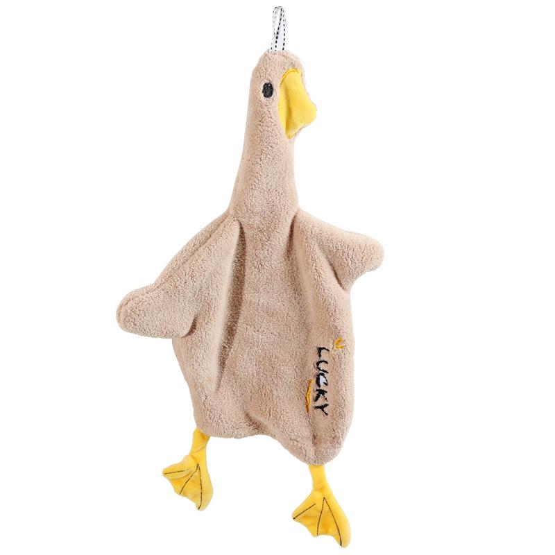 Cartoon Bear Duck Hanging Hand Towel - Absorbent & Quick-Drying for Bathroom.