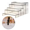 Clear Acrylic Shelf Stands for Counter Organization, 5 Piece Display Set for Perfume Bottles, Figurines, Ornaments, and Cabinet Display