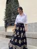 Women's Bohemian Floral High-Waisted A-Line Skirt - Spring/Summer Casual Beachwear