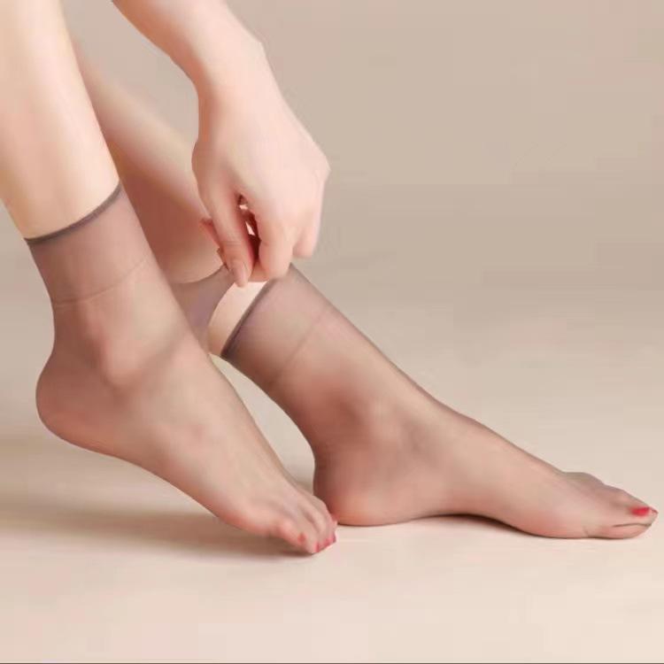 

5 пар женских ультратонких носков телесного цвета, летние прозрачные носки из хрустального шелка, сексуальные эластичные короткие носки до щиколотки, невидимые носки 35-40