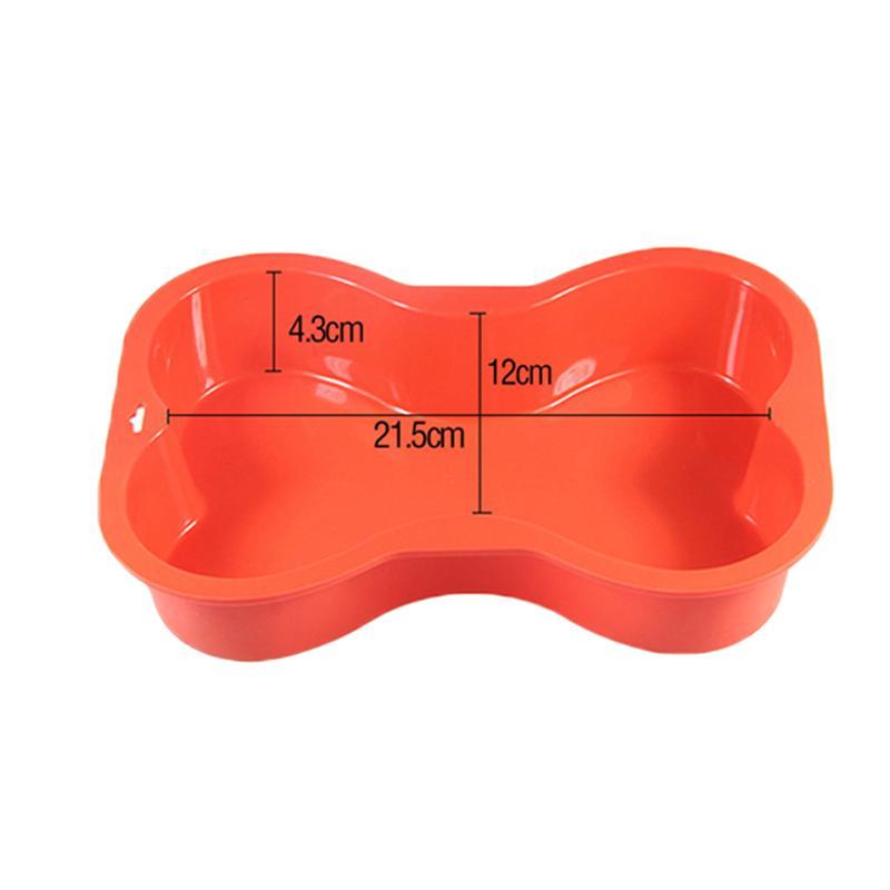 

1pc Silicone Mold Non-stick Dog Bone Shape Cake Pan for Puppy Birthday Red Color DIY Baking Tool Decorating Tools красный