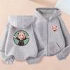 Anime Spy X Family Children Hoodie Tops Girl Boy Sweatshirt Kid Zipper Coat Casual Sweatshirts black autumn Clothes