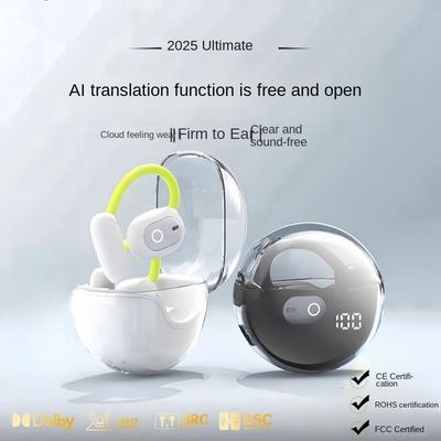 Auriculares de Traducción Inteligente, Traducción por IA 144 Idiomas, Auriculares con Cancelación de Ruido, Bluetooth 5.3 Traducción de Idioma Instantánea