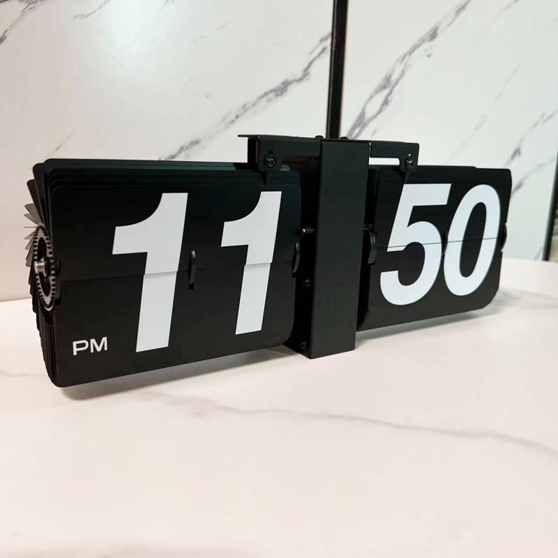Flip Desk Clock Auto Flip Wall Mount Clock Battery Powered Large Numbers for Ideal Decoration for Home Office School Hotel Gifts