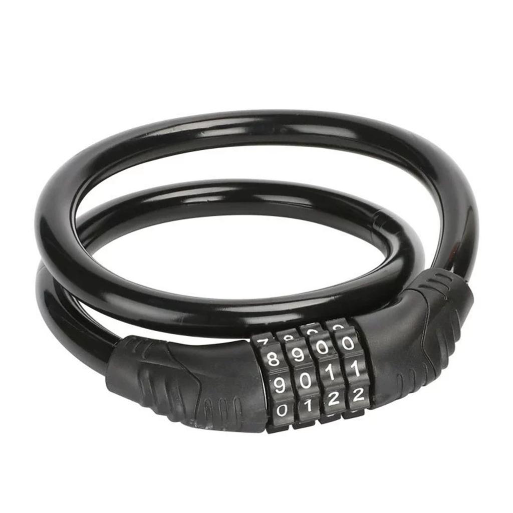 -theft Bike Lock 4 Digit Password Accessories Padlock Electric Scooter Motorcycle Security Steel Chain Lock