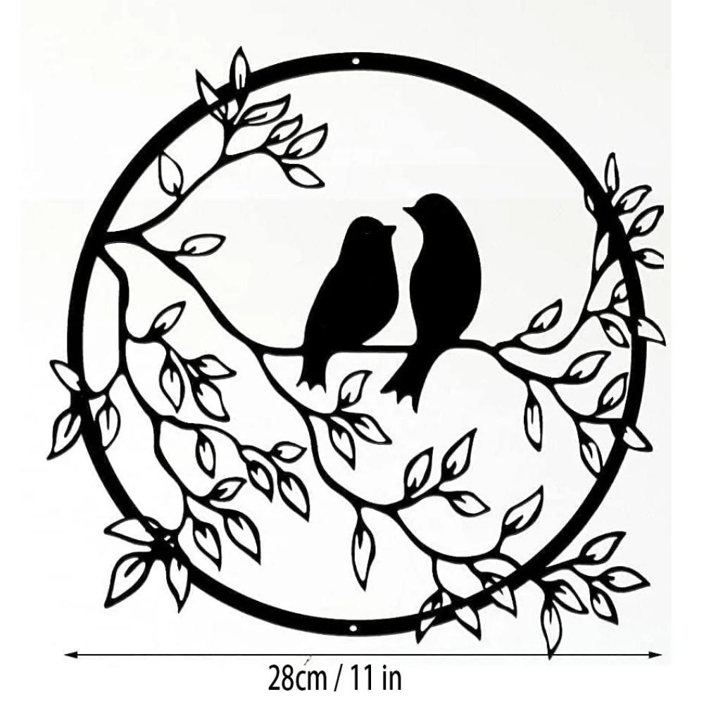 Bird On Tree Branch Metal Wall Art - Stunning Decor for Living Room, Office, and Home, Ideal for Housewarming