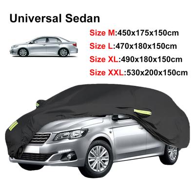 190T Car Cover Outdoor Protection Waterproof Anti Snow Sun Shade Anti UV Dustproof Auto Exterior Styling M/L/XL/XXL For Seda