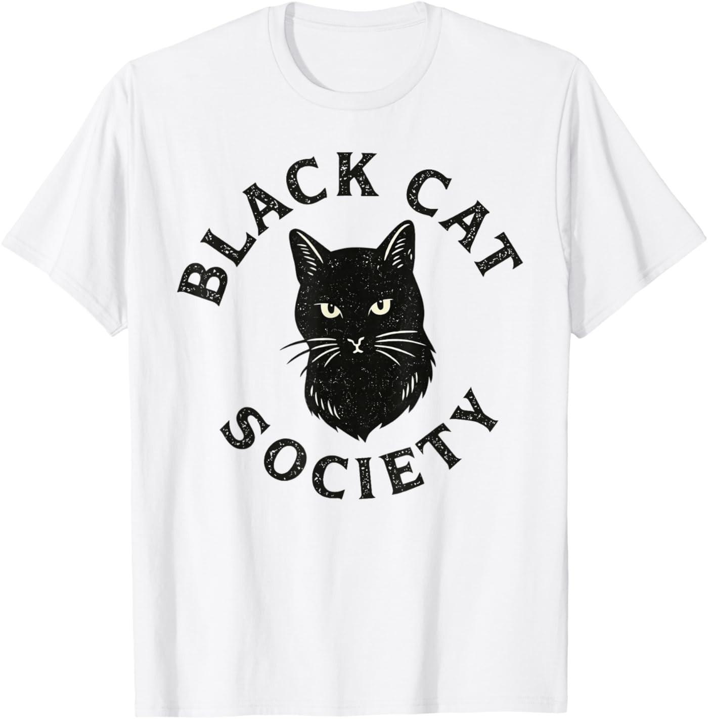 Black Cat Society Misunderstood Cat Awareness Design T-Shirt S разноцветный