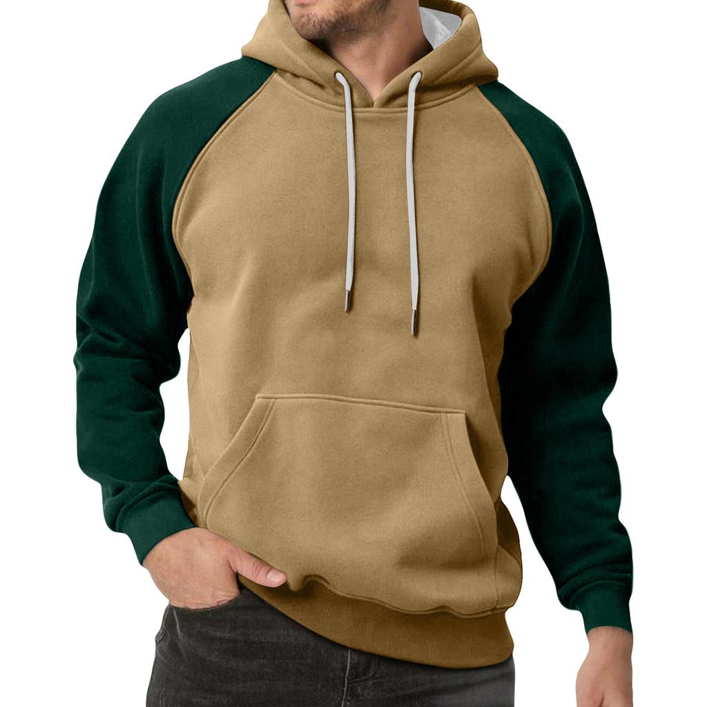 Men's Colorblock Sweatshirt Hoodie Men's Sports Large Size Casual Sweatshirt