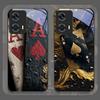 Creative The Ace of Spades Pattern Tempered Glass Phone Case for Motorola Moto G85 G84 G75 Edge 50 Fusion 40 Neo 30 Pro 5G Cover