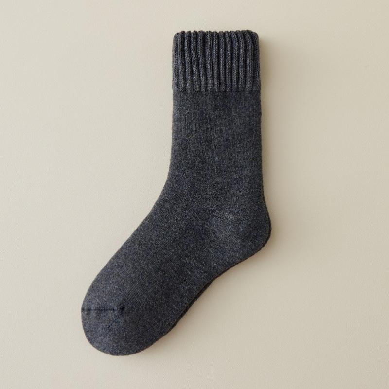 5 Pairs solid Color Hairy Soft Mid Tube Stockings Floor Sleep Socks Women Winter Warm Thicken Snow socks