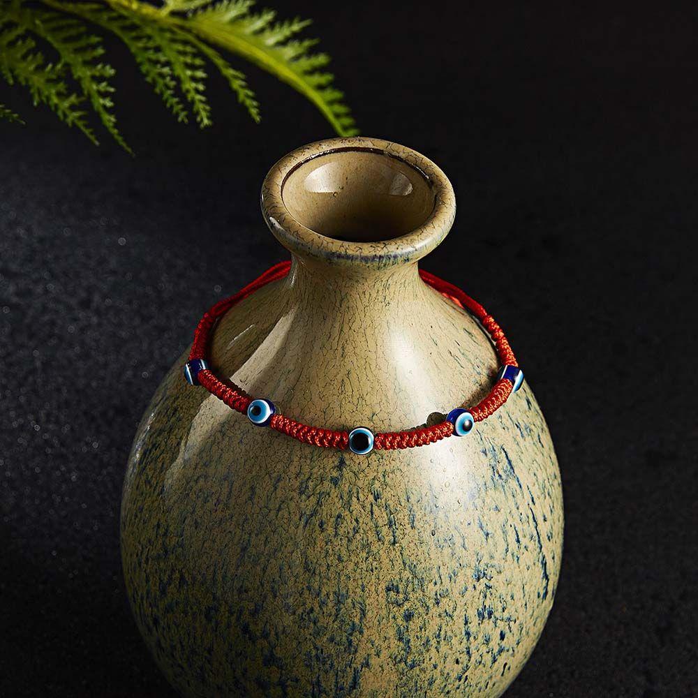 Red Thread Demon Eye Hand Braided Beads String Bracelets Jewelry Fashion Accessories Bangles
