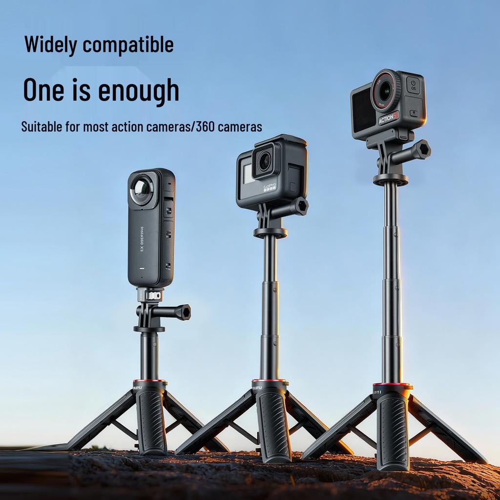 XS22 Extension Pole Tripod & Selfie Stick with Metal Tablet Phone Clip