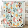 Soft Faux Linen Shower Curtain Birds Floral Print Waterproof Bathroom Decor In Bath Sets From Home Garden On.Com