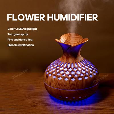Wood Air Humidifier Aroma Oil Humidificador USB Cool Mist Sprayer with Colorful Soft Night Light Purifier Home Appliance