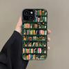 Art Bookshelf And Small Flowers Phone Case For iPhone 17 Pro Max 16 15 Pro 14 13 Mini 12 11 XR XS 17Air Plus Hard Matte Cover