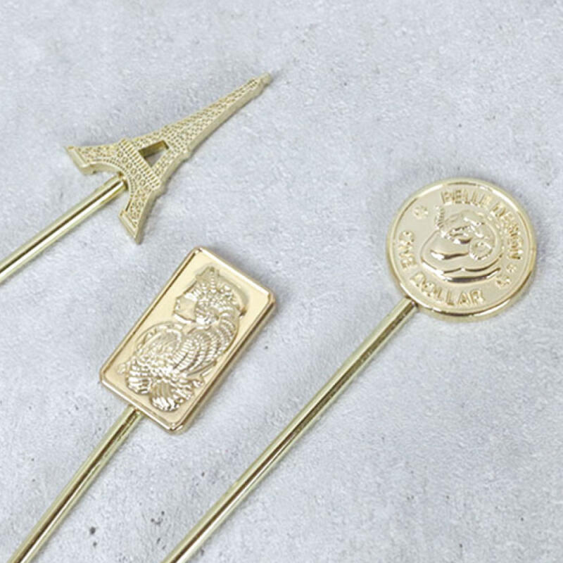 Belle Cafe Muddler Round Silver Drink Coffee Long Stick