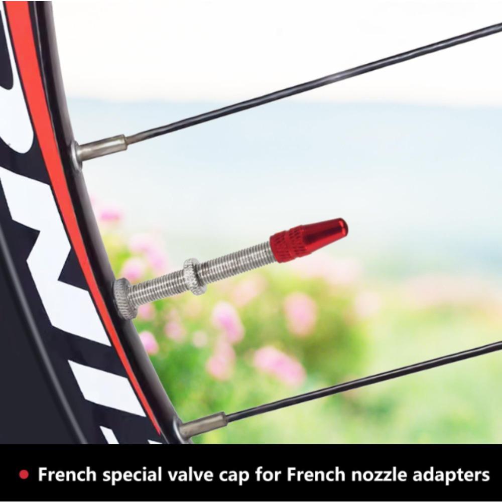4PCS French Valve Caps CNC Bicycle Aluminum Valve Caps Colored Valve Covers Valve Stems 1