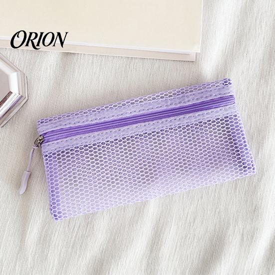 Portable Toiletry Pouch Mesh Makeup Brush Pouch, Cosmetic Bag with Zipper, Clear Quick Dry Accessory Case Organizer for Travel Daily Storage