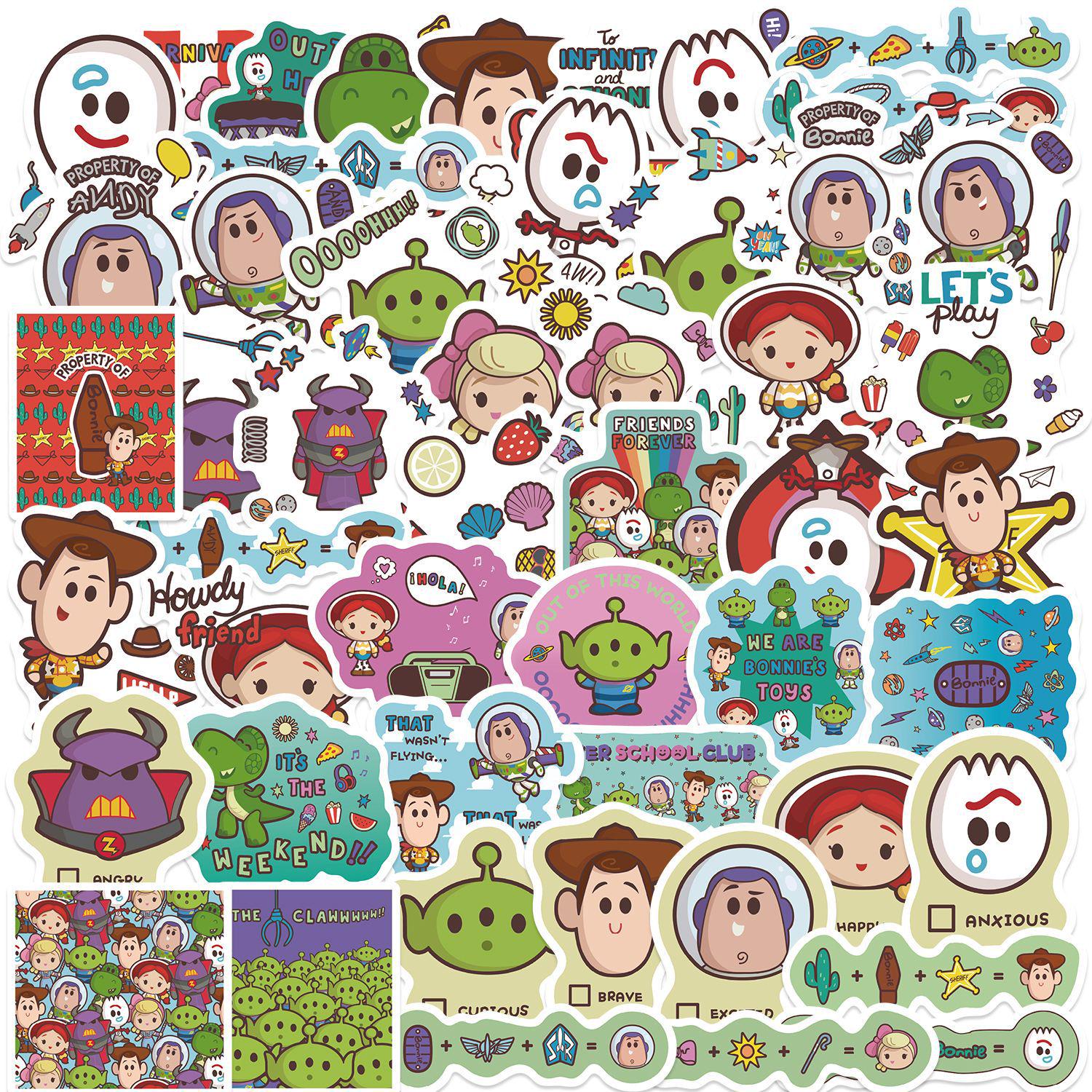 Toy Story Stickers: 50 Waterproof, Self-Adhesive Sheets for Scrapbook Decoration WTD041-XB