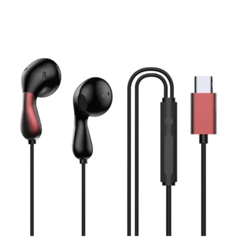 Typec Earphones Inear Gaming Wired Headset Microphone Red Green Esports Sound