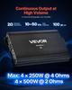 Car Audio Amplifier, 4-Channel Bridgeable Car Amplifier, Multichannel Class AB Stereo Amp, Max. 4 x 250W at 4 Ohms / 4 x 500W at 2 Ohms, High Output,