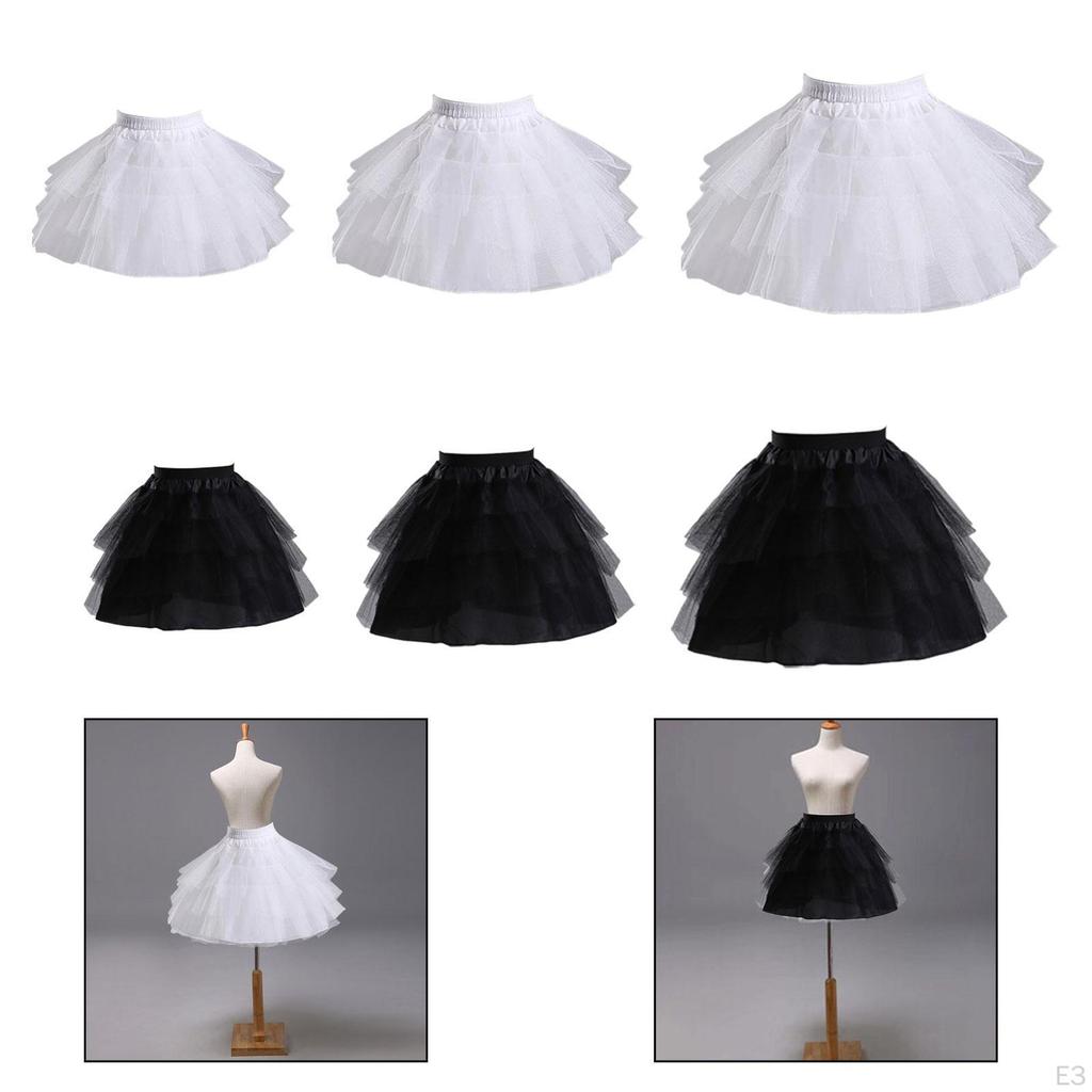 Petticoat Lightweight Flower Girl Crinoline Underskirt Soft Yarn Elastic Waist Boneless Skirt