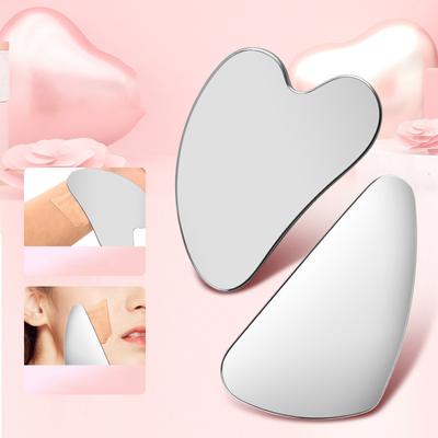 2 Stück Edelstahl Haarfollikelreinigung Mitesserentferner Gua Sha Schaber Massagegerät Für Gesichtshautpflege Brett Gesichtsmassagegerät